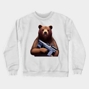 Bear Gun Sticker Crewneck Sweatshirt